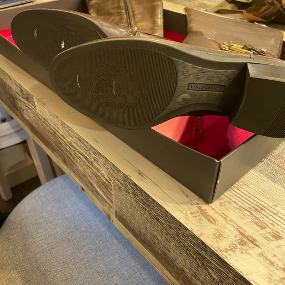 Vince Camuto Basira burly brown pull up knee high leather women’s size 6 - Picture 5 of 7